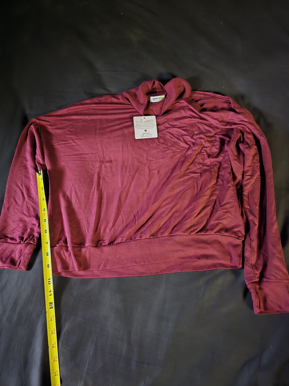 LA Made Wine-Colored Long Sleeve Pullover